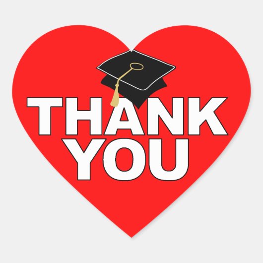 卒業式ありがとうおハートステッカーキャップ ハートシール (正面)