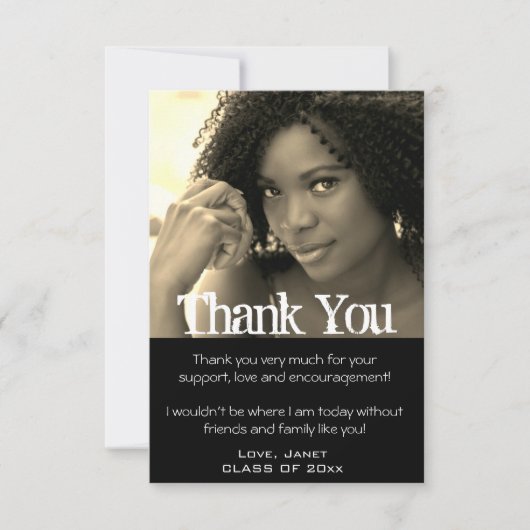 卒業式ありがとうございました写真カード サンキューカード (正面)