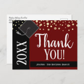 卒業式ありがとうご紙吹雪ワイン ポストカード (正面/裏面)