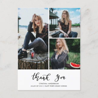 卒業式ありがとうスクリプトThree Grad写真 ポストカード