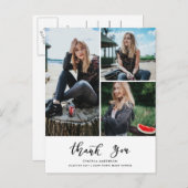 卒業式ありがとうスクリプトThree Grad写真 ポストカード (正面/裏面)