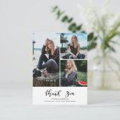 卒業式ありがとうスクリプトThree Grad写真 ポストカード (スタンド正面)