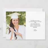 卒業式ありがとうフォトスクリプトグラードキャップ サンキューカード (裏面)