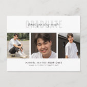 卒業式ありがとうミニマルな3フォトコラージュ ポストカード (正面)