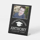 卒業式おめでとうございますキャップ1写真 台座サイン (正面)