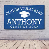 卒業式おめでとうございますキャップ – 青 横断幕