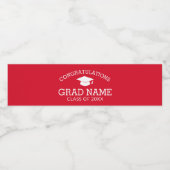 卒業式おめでとうございます赤白 ペットボトルラベル (シングルラベル)