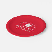 卒業式おめでとうございます赤白 ペーパープレート (アングル)