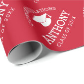 卒業式おめでとうございます赤白 ラッピングペーパー (ロールコーナー)