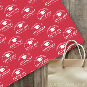 卒業式おめでとうございます赤白 薄葉紙