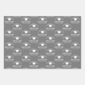 卒業式おめでとうございます赤黒 ラッピングペーパーシート (正面3)