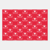卒業式おめでとうございます赤黒 ラッピングペーパーシート (正面)
