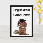 卒業式おめでとうございます – Dachshand in Grad Cap カード (黄色い花)