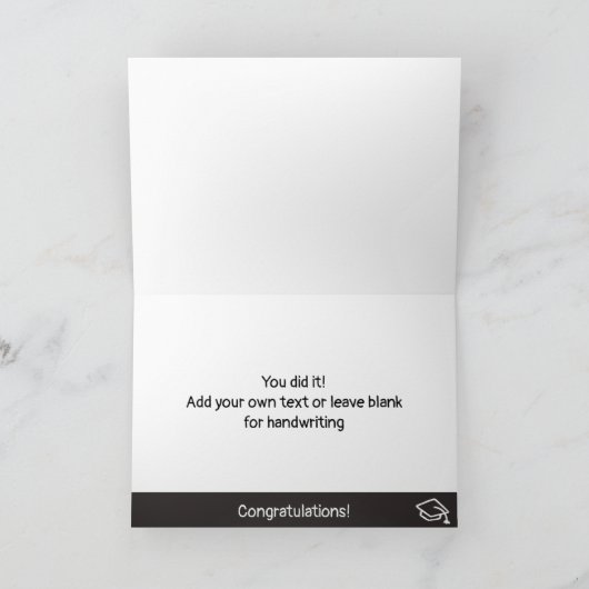 卒業式おめでとうグラードカルボードカード サンキューカード (内部)