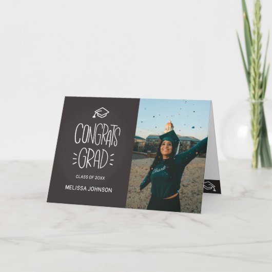 卒業式おめでとうグラードカルボードカード サンキューカード (正面)