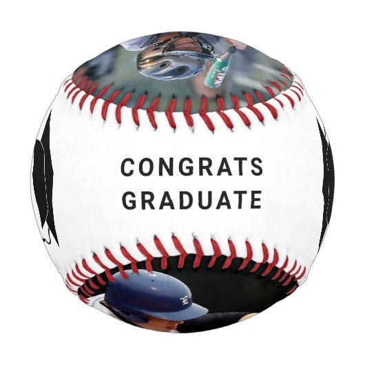卒業式おめでとうパーソナライズされた写真野球 野球ボール (裏面)