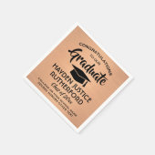 卒業式おめでとうブラシ付きエレガント銅および黒 スタンダードカクテルナプキン (角)