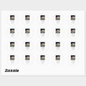 卒業式おめでとう名を追加する写真都市日付クラス ラウンドシール (シート)