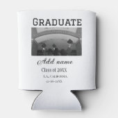 卒業式おめでとう名を追加する写真都市日付クラス 缶クーラー (裏面)