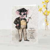 卒業式おもしろいのヒップスター・ホッグ カード (黄色い花)