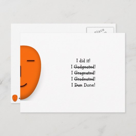 卒業式おもしろいの日を間違えた 案内ポストカード (正面/裏面)