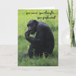 卒業式おもしろいカード、チンパンジー、思想家 カード