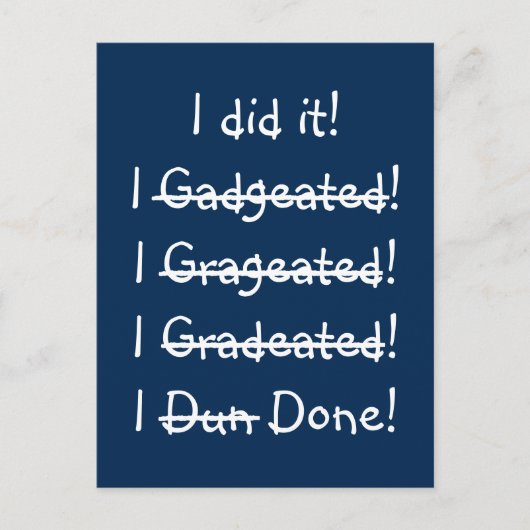 卒業式おもしろいパーティ招待状カードのスペルの間違い インビテーションポストカード (正面)