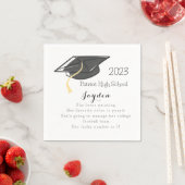 卒業式おもしろいファクトの上限カスタム スタンダードカクテルナプキン (インサイチュ)