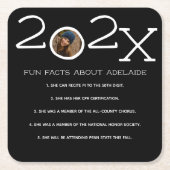 卒業式おもしろいファクトカスタムー写真スクエア紙Coa スクエアペーパーコースター (正面)