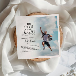 卒業式おもしろいファクト写真「The Skys The Limit!」 スタンダードカクテルナプキン