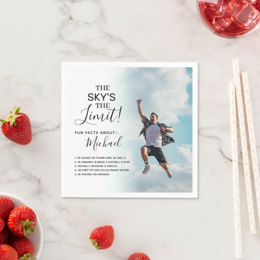卒業式おもしろいファクト写真「The Skys The Limit!」 スタンダードカクテルナプキン (インサイチュ)