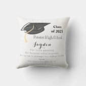 卒業式おもしろい事実の等級の上限カスタム クッション (裏面)