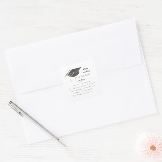 卒業式おもしろい事実の等級の上限カスタム スクエアシール (封筒)