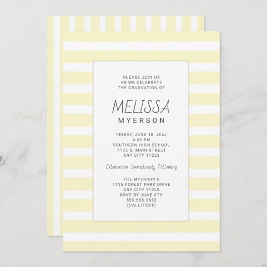 卒業式および/またはパーティーの招待状 招待状 (正面/裏面)