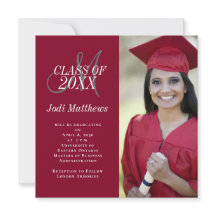 卒業式お知らせモノグラム写真パーティー