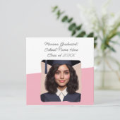 卒業式お知らせ カスタム写真 タイポグラフィー 招待状 (スタンド正面)