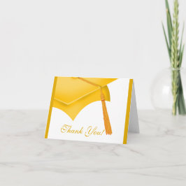 卒業式お礼のノートカード白金ゴールドのグラッドキャップ サンキューカード