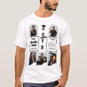 卒業式お祝い5枚写真の卒業生テンプレート Tシャツ (正面)