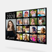 卒業式から17年のフォトスクリプトブラック アクリルサイン (傾斜)