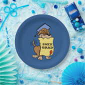 卒業式かわいい子犬の卒業証書 ペーパープレート (パーティー)