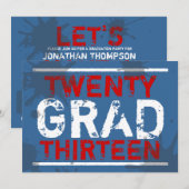 卒業式でパーティーをグランジ招待状する 招待状 (正面/裏面)