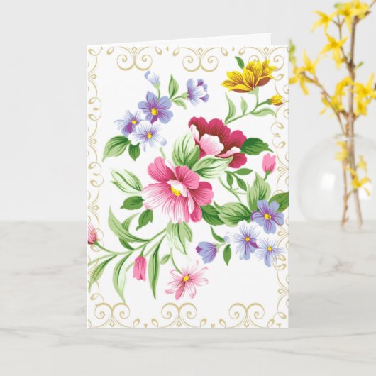 卒業式で主を讃えるフローラ カード (黄色い花)