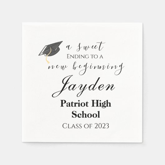 卒業式で卒業するのが楽しい|過去記事 スタンダードカクテルナプキン (正面)