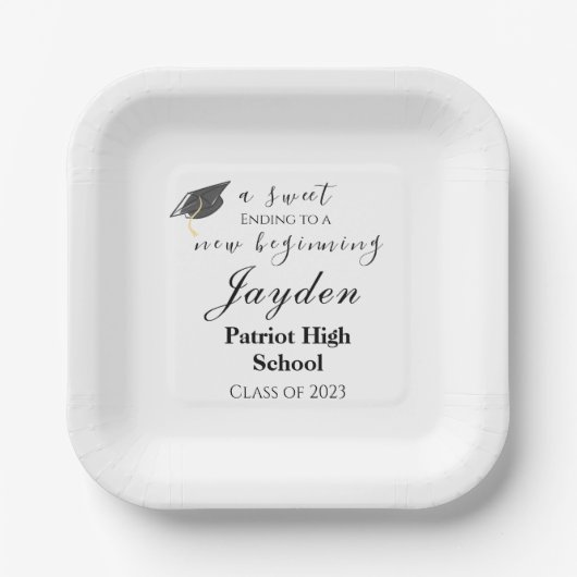 卒業式で卒業するのが楽しい|過去記事 ペーパープレート (正面)