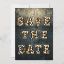 卒業式で日付のマーキー·シアター·ライトを保存 招待状