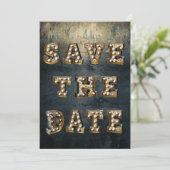 卒業式で日付のマーキー·シアター·ライトを保存 招待状 (スタンド正面)