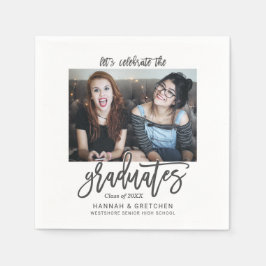 卒業式と写真の組み合わせ スタンダードカクテルナプキン