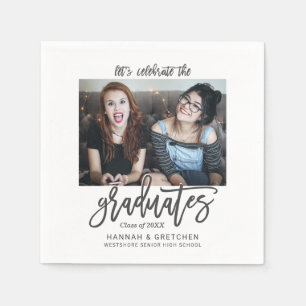 卒業式と写真の組み合わせ スタンダードカクテルナプキン