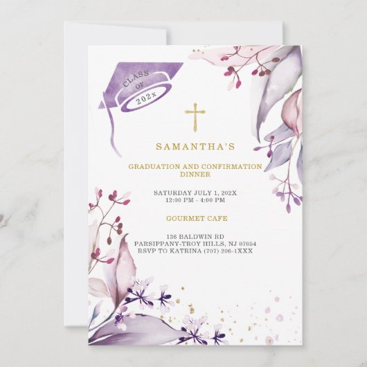 卒業式と確認ディナー 招待状 (正面)