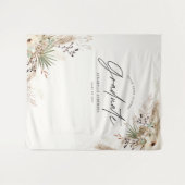 卒業式にぴったりなパンパスとユーカリのエレガントなモダンデザイン タペストリー (正面(横))